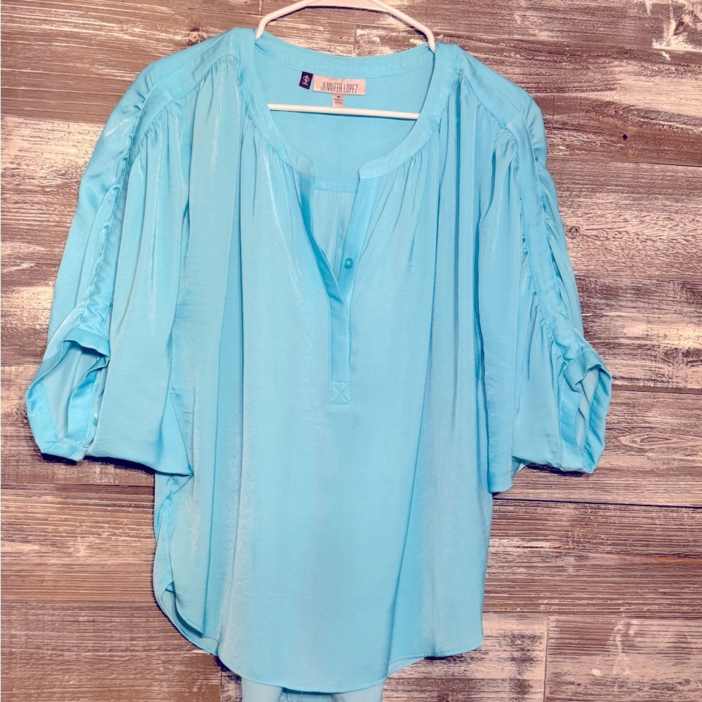 Jennifer Lopez, Blue loose fit blouse, Size Medium